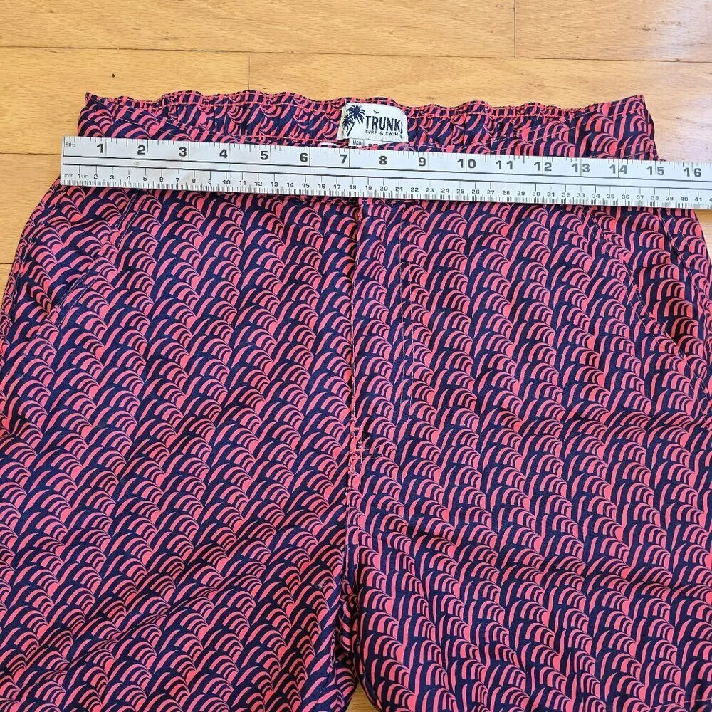 Trunks Surf & Swim | pink geometric print athletic swim trunk shorts | MENS S
